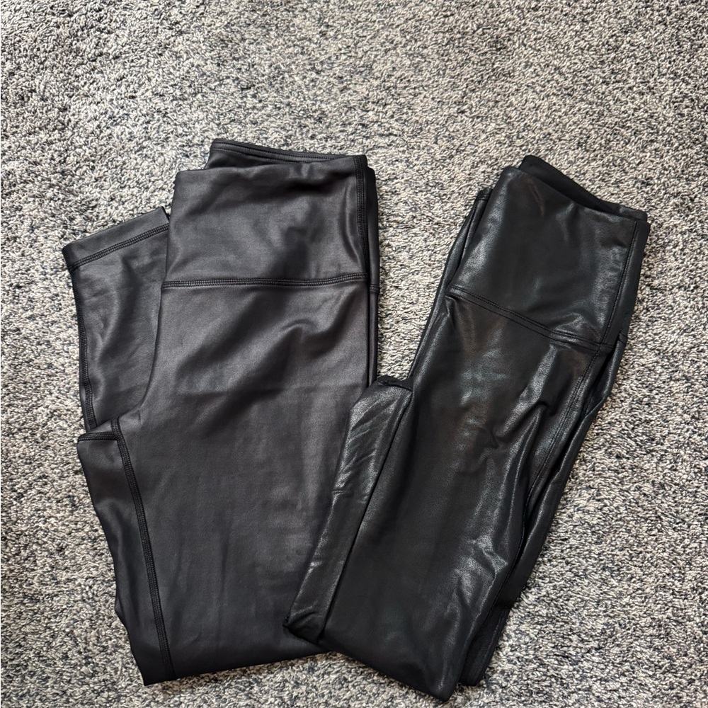 TWO Pairs of Faux Leather Leggings
